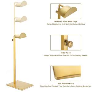 Moderno Soporte de Toallas en Forma de T, Dorado/Plateado, Metálico, para Baño, con Base Resistente - Product Image 5