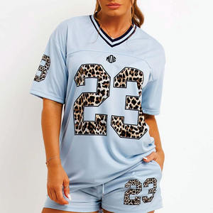 Camisetas de Fútbol Americano y Rugby Personalizables para Mujer, Transpirables, 100% Poliéster, Diseño de Leopardo, Ropa con Estampado de la Selección Nacional de EE. UU. - Product Image 4