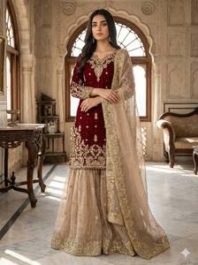 Women Heavy Embroidery Work Top Bottom Dupatta 3 Piece Set Premium Designer Indian Ethnic Suit for Womens - Product Image 1