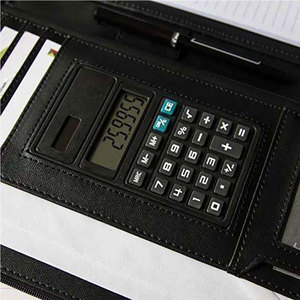 Leather <b>Portfolio</b> Organizer with Calculator and Notepad Document <b>Folder</b> Card Holder Resume File Case for Gift - Product Image 5