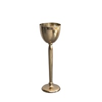 Refroidisseur de boissons de luxe en métal, style rustique, en forme de gobelet, sur pied haut, finition or bruni, pour fêtes, 12L