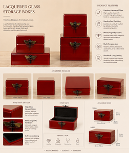 Luxury Maroon Color <b>Mirror</b> Glass Decorative Storage Box Fly Knob Premium Jewelry Vanity Organizer <b>Boxes</b> Home Decor Lacquer - Product Image 2