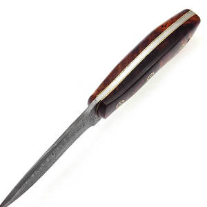 Couteau de chasse à lame fixe en acier Damas de qualité industrielle avec manche en bois OEM pour le camping, la survie et l'utilisation en extérieur - Product Image 3