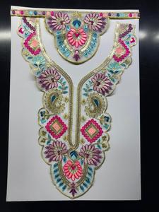 Collier de cou élégant en dentelle brodée de sequins, à coudre, en organza, pour vêtements féminins, chemisiers, saris, robes et kurtis - Product Image 2