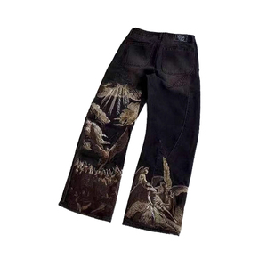 Pantalones Vaqueros para Hombre con Logotipo Personalizado, Estilo Holgado y Desgastado 2025, Hechos de Algodón, Estilo Moderno y Holgado - Product Image 6