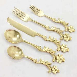 Juego de Cubiertos de acero inoxidable pulido dorado de primera calidad en diseño hecho a mano perfecto para comedor elegante cocina hogar Hotel cubiertos - Product Image 5