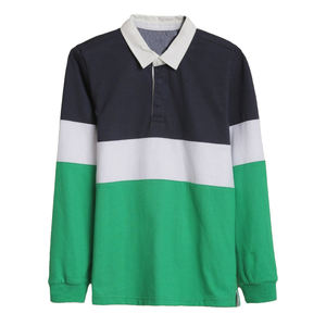 Chemises de rugby à manches longues classiques pour enfants avec logo brodé personnalisé, vêtements d'équipe pour jeunes, jersey de rugby épais en coton 100% pour garçons - Product Image 1