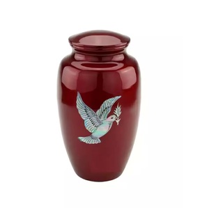 Urna Funeraria Decorativa de Aluminio Gris Premium para el Hogar, con Diseño Floral en Relieve, Florero para Cenizas Conmemorativas - Product Image 3