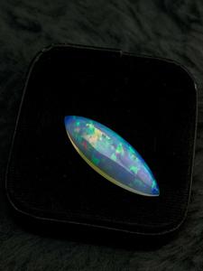 Opale de feu éthiopienne naturelle, cabochon forme marquise, 16,42 ct, multicolore, éclatante, pierre précieuse en vrac pour bijoux et bien-être - Product Image 1