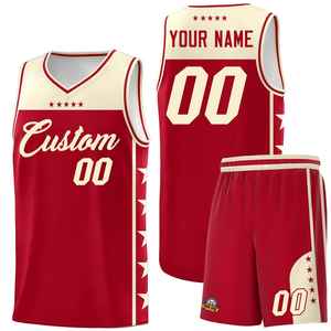 Camiseta de Baloncesto Sublimada Personalizada, Cuello en V, Sin Mangas, Poliéster que Absorbe la Humedad, Impresión del Nombre del Equipo, Unisex para Adultos - Product Image 3