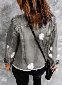 Chaqueta Vaquera Clásica para Mujer, con Botones, Corte Holgado, Casual, Elegante, Ecológica, Personalizable, para Otoño/Invierno, Color Caramelo - Product Image 5