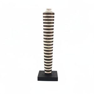 Art Deco Black Wood Handmade Wedding Decorative Floor Tabletop Flower Vase for Living Room Home Decor - Product Image 5