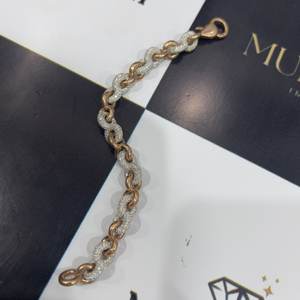 Pulsera de Tenis con Diamantes Redondos con Certificación IGI, Chapada en Oro Rosa, Pulseras Finas para Hombre, Cadena de Eslabones Personalizada, Regalo para Fiesta - Product Image 2