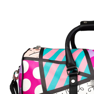Bolsa de lona con estampado de lunares y grafiti, gran capacidad, con cremallera, para viajes de fin de semana, multicolor - Product Image 2