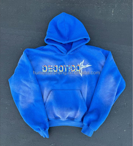 SPORTLICH WEAR Streetwear Custom 350 500gsm Heavy Weight Cotton <b>Thick</b> Sun Faded Regular Sleeve Cropped Acid Wash <b>Hoodie</b> <b>Men</b> - Product Image 5