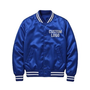 Veste universitaire personnalisée en satin de polyester avec boutons-pression, style baseball, grande taille, vente en gros - Product Image 6
