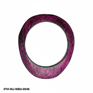 Handmade Antique <b>Wooden</b> <b>Bangle</b> Vintage-Style Maroon & Magenta Marbled Wood Bracelet Unique Artisanal Ethnic Jewelry for Women - Product Image 2