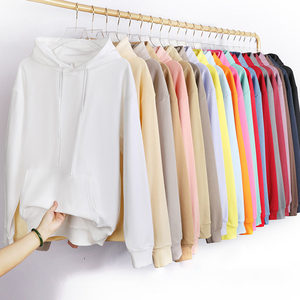เสื้อฮู้ดดี้ผ้าฝ้ายแท้ 100% หนานุ่มสำหรับฤดูหนาว สีพื้น ทรงโอเวอร์ไซส์ เป็นมิตรต่อสิ่งแวดล้อม สำหรับผู้ชาย - Product Image 2