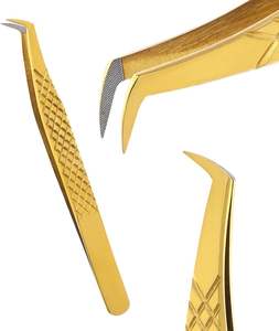 Pinces à cils de haute qualité avec logo personnalisé, pointe en fibre pour extensions de cils, pinces à sourcils en acier inoxydable - Product Image 2