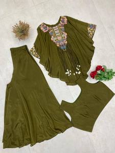 Conjunto Étnico Femenino de Chinon, Estilo Indio-Pakistaní, Blusa Bordada, Pantalones Palazzo, Traje para Bodas, Fiestas y Diwali - Product Image 2