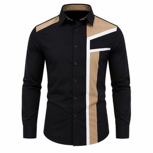 Men's White <b>Navy</b> Gray Solid Full Sleeve Stand Collar Horn Button Casual Knitted 100% Cotton ODM Spring Wear <b>Dress</b> Shirt - Product Image 3