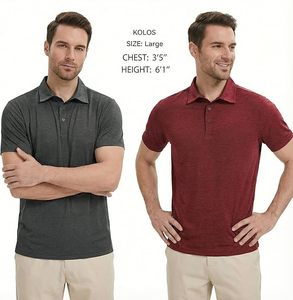 Polo en maille à manches courtes pour homme, couleur unie, séchage rapide, style décontracté, coupe classique - Product Image 2