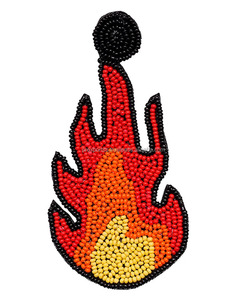 Pendientes de cuentas bohemios hechos a mano con forma de llama bordado declaración diseño colgante patrón de flores gota India regalo Bohemia imitación - Product Image 4