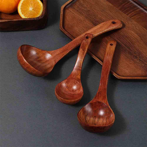 Trendy Wooden Serving <b>Spoons</b> Minimalist Design Long Handle Durable Natural Finish Handcrafted Handmade wooden shell <b>spoon</b> For Di - Product Image 5