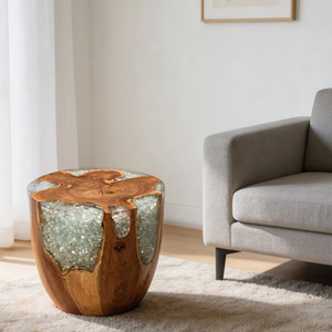 Modern Eco-Friendly Wood Root Coffee Side Table & Chair <b>Stools</b>-Durable Stackable Multi-Function for Living Room - Product Image 1