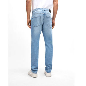 Nouveau jean en denim bleu clair pour homme, coupe droite, tissu en coton de haute qualité, style décontracté, pantalon tendance pour un usage quotidien, doux - Product Image 2