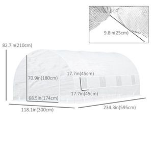 เรือนกระจกสำหรับสวนแบบเดินเข้าได้ สีขาว ขนาด 20x10x7 ฟุต - Product Image 3