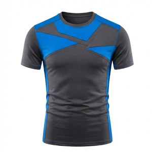 Athletic Muscle Fit T Shirts For <b>Men</b> Short Sleeve <b>Stretch</b> Crew Neck Slim Casual Gym Training Sportswear Wholesale Clothing - Product Image 1