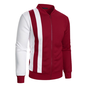 Men's Jacket Bold Color Stand Collar Zip-Up Athletic Slim Fit for Sports Gym or Casual Wear High Street Style Bomber Jacket For - Product Image 2