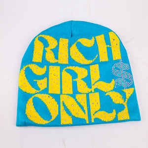 Gorro de Punto con Pedrería Personalizado, Estilo Urbano, Unisex, Color Rosa y Azul, Algodón Sólido, Nueva Llegada de BNSB SPORTS - Product Image 4