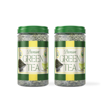 Feuilles de thé vert en vrac pour marque privée, thé rafraîchissant certifié, personnalisable en pot ou en sachet