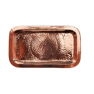 Set Of 2 Copper Hammered Food Serving <b>Tray</b> Oval Shape For Home Kitchenware Tabletop <b>Snacks</b> & Drinks Serving <b>Trays</b> - Product Image 6