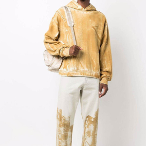 Sweat-shirt rétro unisexe en coton 100% personnalisé, coupe oversize, style streetwear, délavé à l'acide et au sel, effet vintage et lourd - Product Image 1