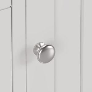Mobile da Bagno Moderno a 4 Ripiani con 3 Ante, 3 Cassetti e 4 Livelli di Stoccaggio in Bianco, con Maniglie in Acciaio Inox e Specchio - Product Image 2