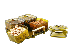 2-Piece Rectangular Food Storage Container Set Handles Light Luxury Design Sustainable <b>Plastic</b> Plaid Pattern Airtight Leak - Product Image 5