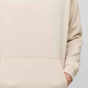 Sweat-shirt à capuche oversize pour homme, couleur crème, avec imprimé Venise au dos, manches classiques, coupe décontractée en tricot, style automne - Product Image 2