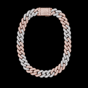 Luxurious 18K <b>Solid</b> Gold Moissanite Diamond Chain <b>Necklace</b> Round Brilliant Cut Micro Insert Link Chain Unisex Man's Collection - Product Image 3
