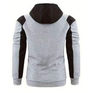 Sudadera con capucha personalizada para hombre, al por mayor, informal, con contraste de color, forro polar, manga larga, ropa deportiva, estilo urbano. - Product Image 2
