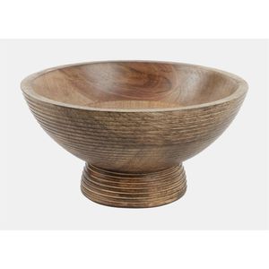 Cuenco Decorativo de Madera de Mango Esmaltado Hecho a Mano con Base, Cuenco de Madera con Estampado Floral para Ensaladas, Frutas y Decoración del Hogar - Product Image 5