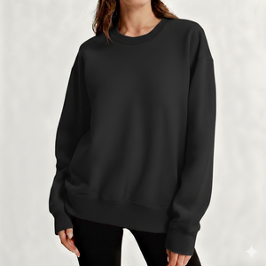 Sweat-shirt ample en tricot pour femme, chaud, col rond, doux au toucher, manches longues, style urbain - Product Image 1