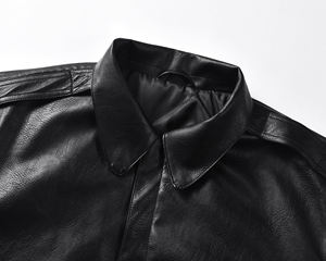 fashionable men's <b>leather</b> <b>jacket</b> custom <b>leather</b> <b>jacket</b> men's <b>leather</b> <b>jacket</b> solid pattern <b>leather</b> <b>jacket</b> front logo - Product Image 4