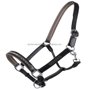 สายคล้องคอม้าอานอังกฤษสุดหรูทำจากหนังคุณภาพสูงมีโซ่ประดับคริสตัลสีใสผลิตภัณฑ์ส่งออกที่ทันสมัย - Product Image 2