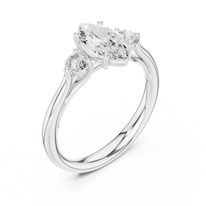 Anillo de Diamante Cultivado en Laboratorio con Certificación IGI, Corte Marquise con Piedra Lateral, Oro 10K/14K/18K/Plata, Marca Vector Grace - Product Image 5