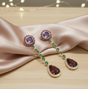 Pendientes de Amatista Azul en Varios Tamaños, Plata de Ley 925, Chapados en Oro de 18K, Joyería de Fiesta, Venta al Por Mayor, Joyería de Moda - Product Image 4