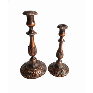 Porte-bougies en métal de style classique de haute qualité, finition bronze, supports pour bougies coniques, pour la décoration de la maison, des mariages, des fêtes et des tables à manger - Product Image 1