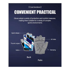 Guantes de Ciclismo de Dedos Cortos para Bicicletas con Absorción de Impactos, Transpirables y Antideslizantes, Suministro Directo de Fábrica - Product Image 2